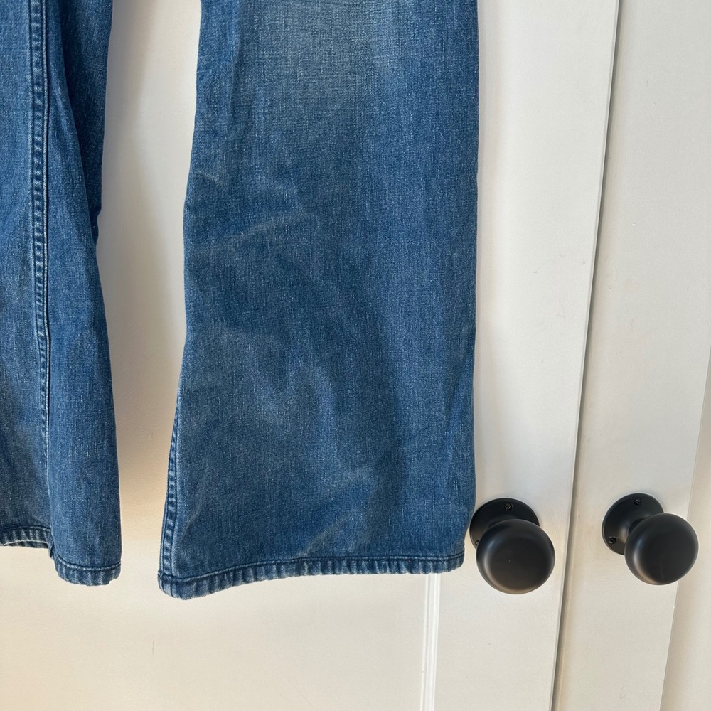 The Great. The Dock Jean Wide Leg High Rise Cotton Hemp Blue Denim Jeans 24 - Picture 9 of 13